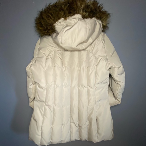 Calvin Klein Cream Ski & Snow Jacket with Fur Hood - Picture 10 of 11